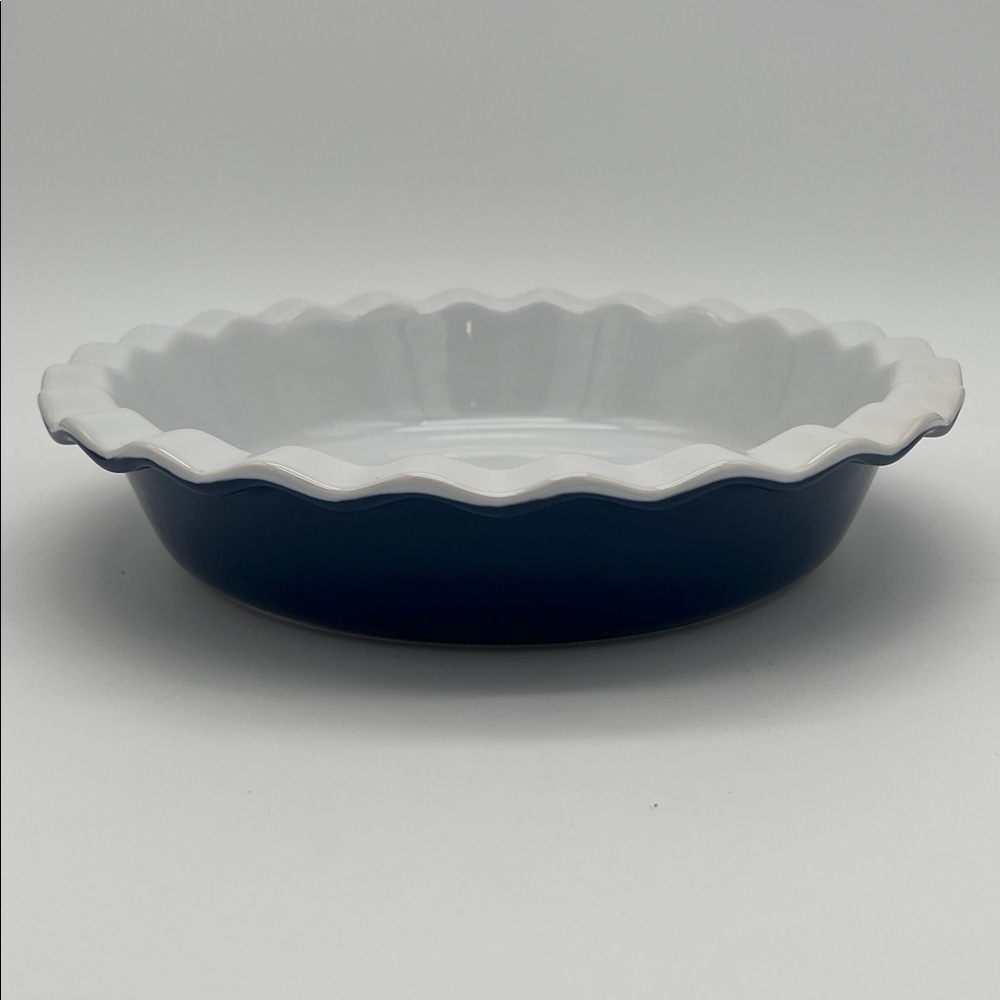 10" Scallop Edge Deep Dish Pie Plate Casserole Baking Stoneware "Treat Yourself” - Picture 5 of 8